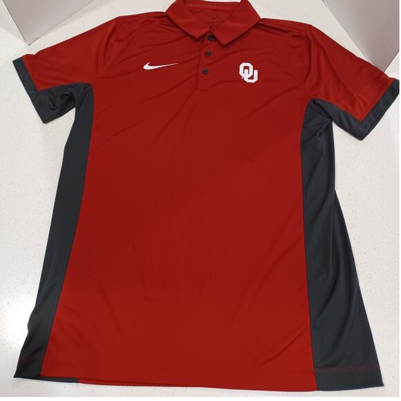 NIKE Men's Dri-Fit Golf Polo Shirt Oklahoma Sooners OU Size Large - Picture 6 of 6
